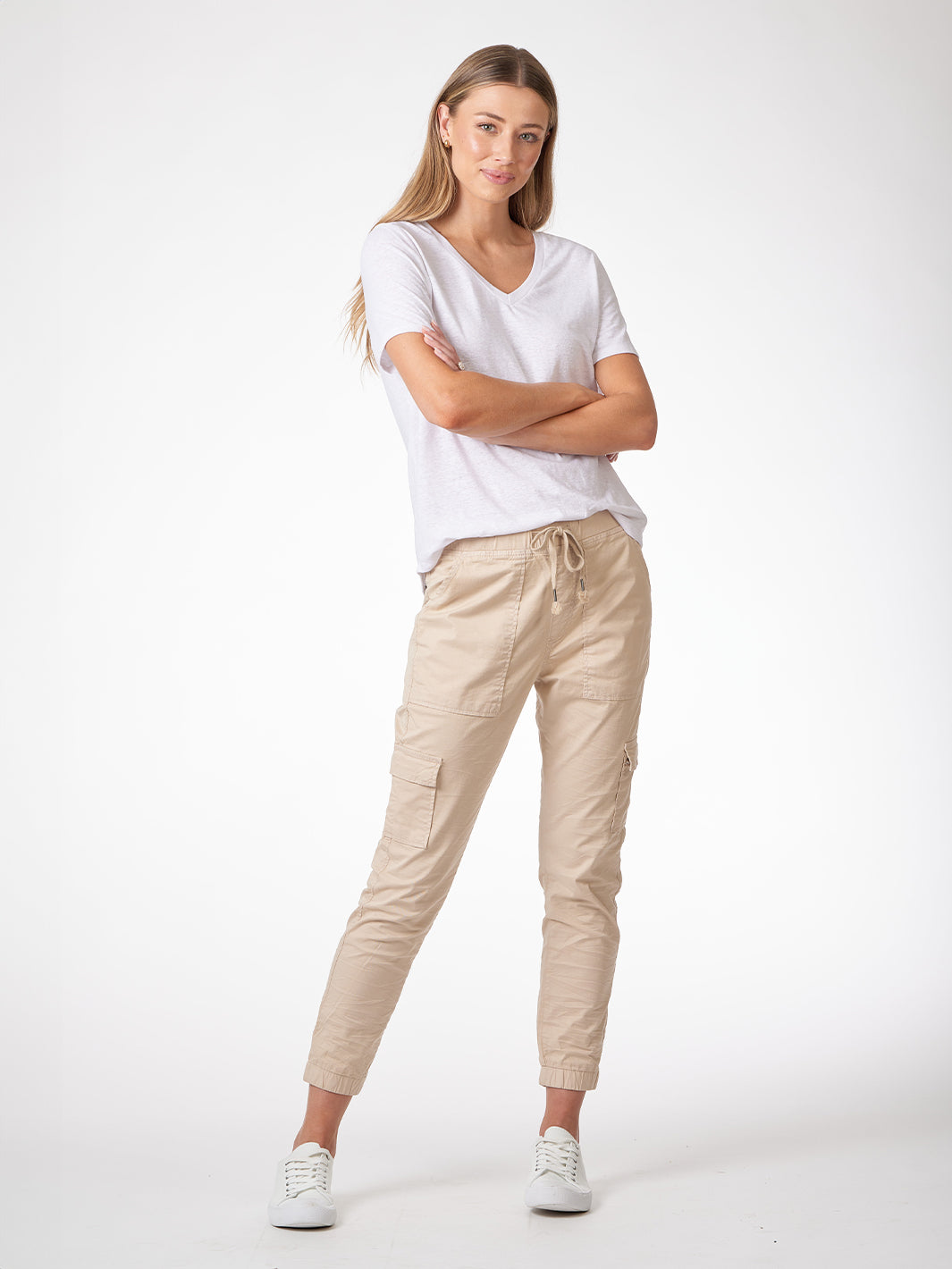 Cream jogger pants outlet