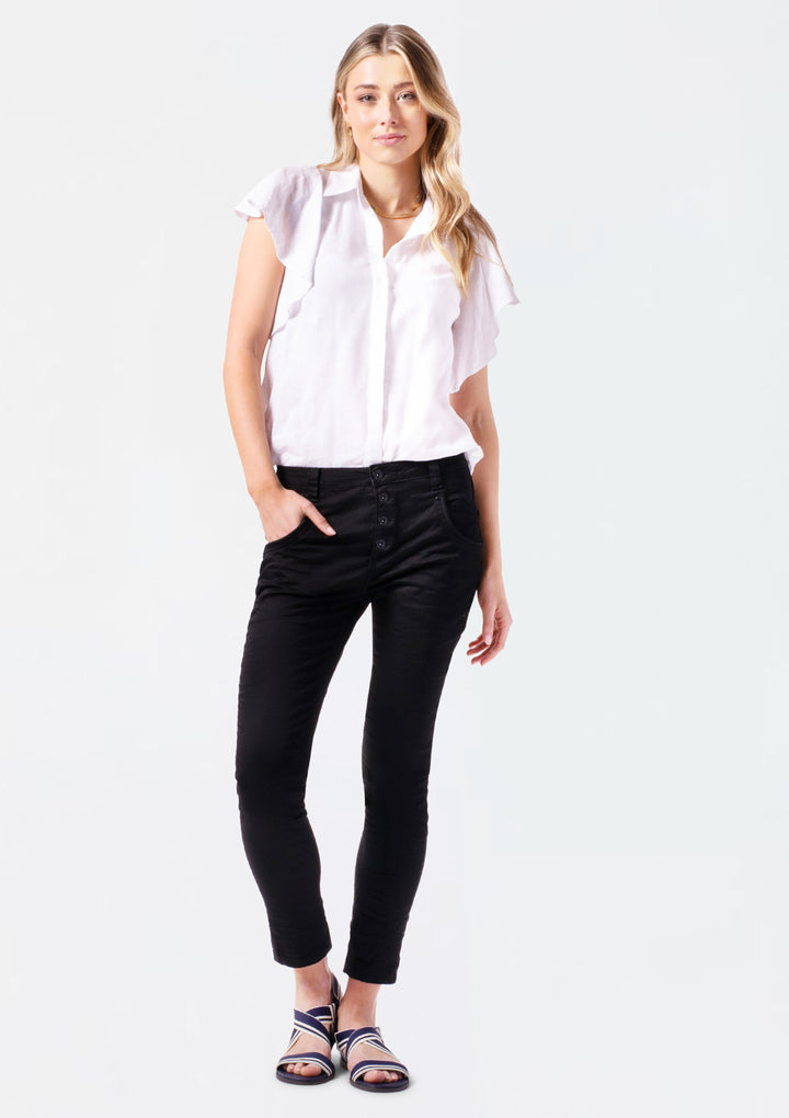 Blake Solid Black Slim Boyfriend Pant