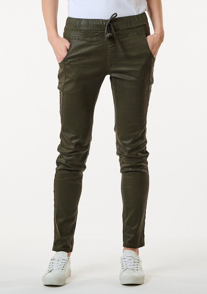 Active Pant – Olive — half body front facing image | Bianco Jeans