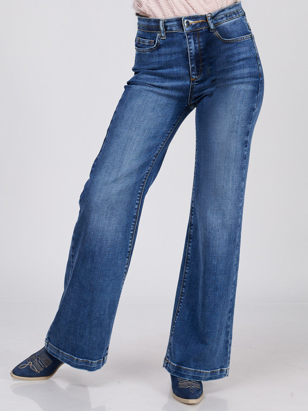 Ada Vintage Blue Flare Denim Jean