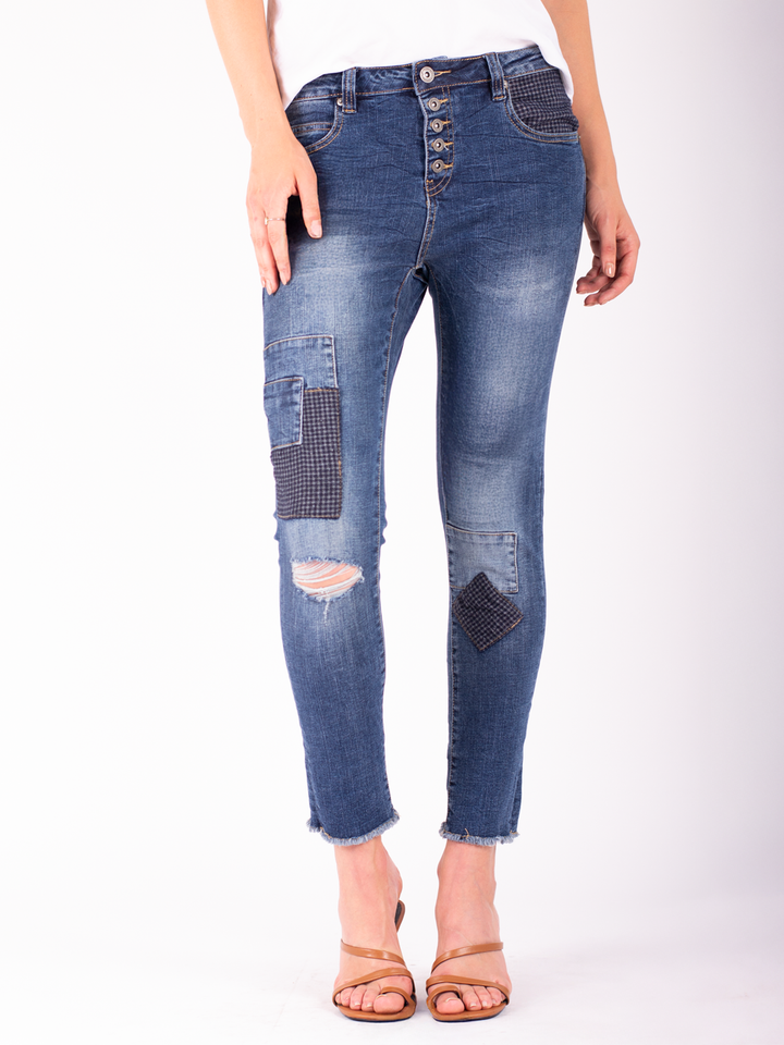 Buttercup Mid Blue Boyfriend Jean