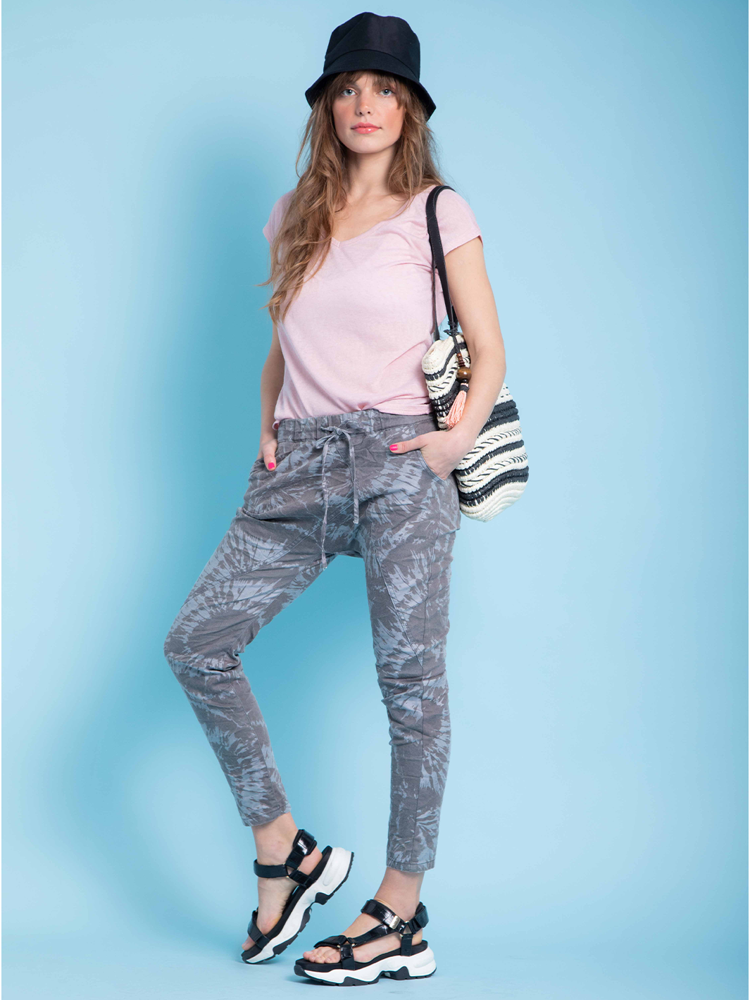 Bella Tie Dye Black Pant
