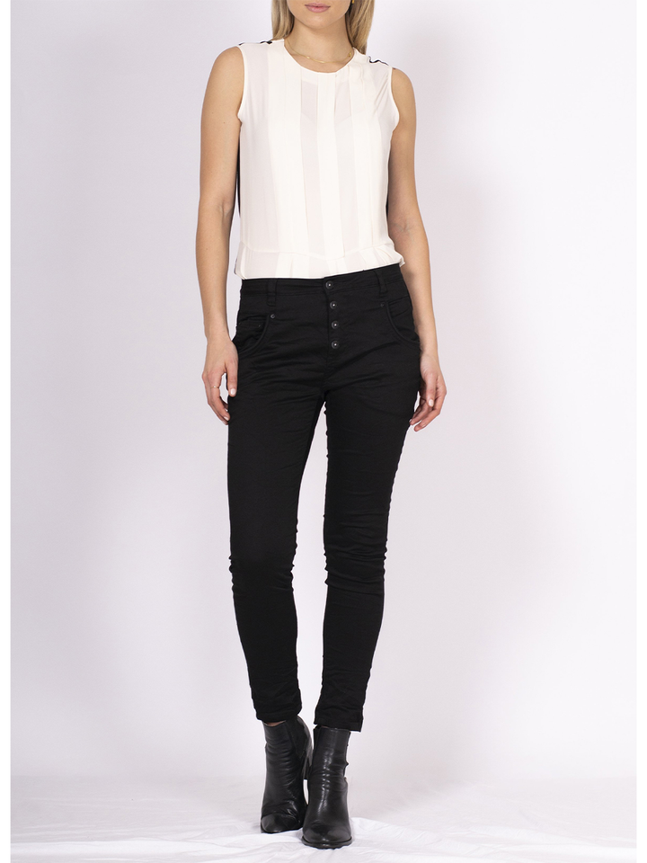 Blake Solid Black Slim Boyfriend Pant
