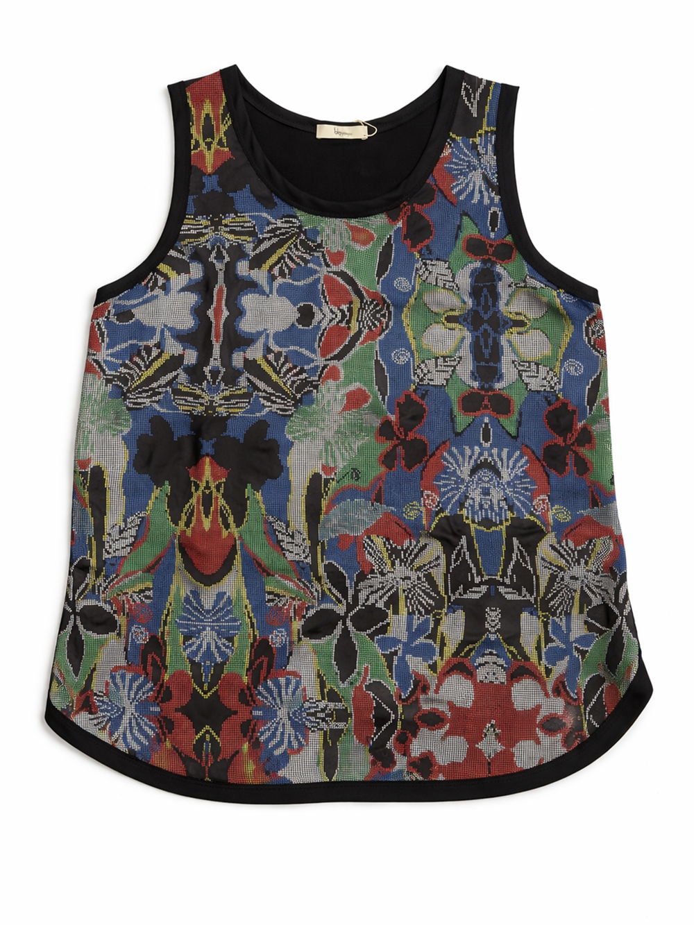 Abstract Panel Tank - Front Flat Lay | Bianco Jeans