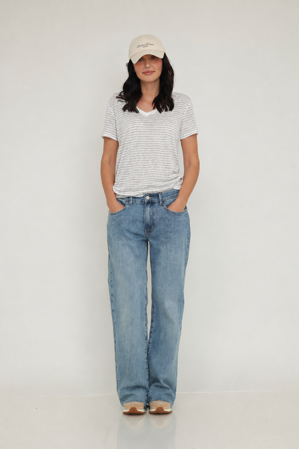 Audrina Mid Blue Wide Leg Jean