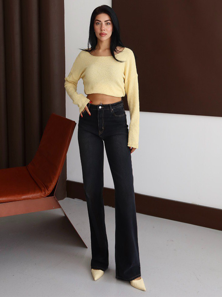 Elia Wide Leg Jean - Black