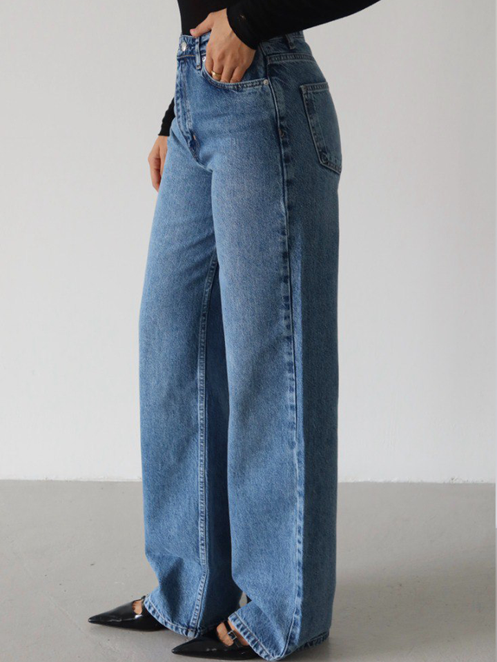 ELIA WIDE LEG BLUE JEAN