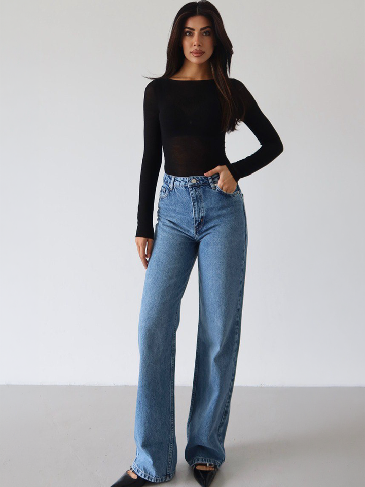 ELIA WIDE LEG BLUE JEAN