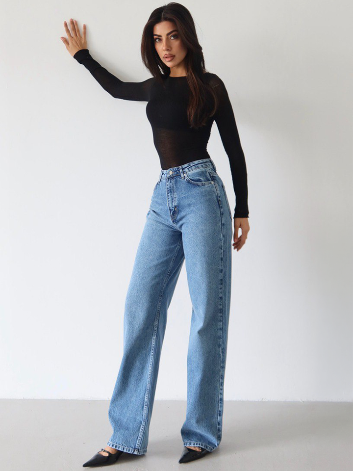 ELIA WIDE LEG BLUE JEAN