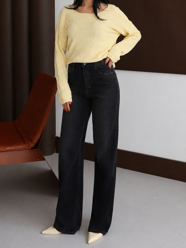 Elia Wide Leg Jean - Black