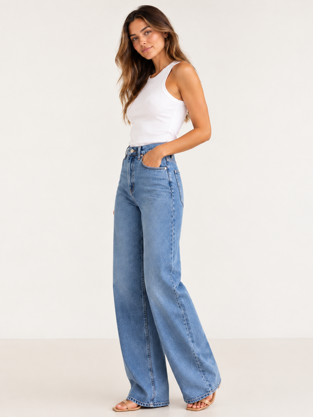 Elia Wide Leg Jean - Blue