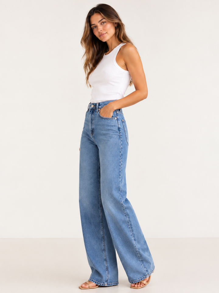 Elia Wide Leg Jean - Blue