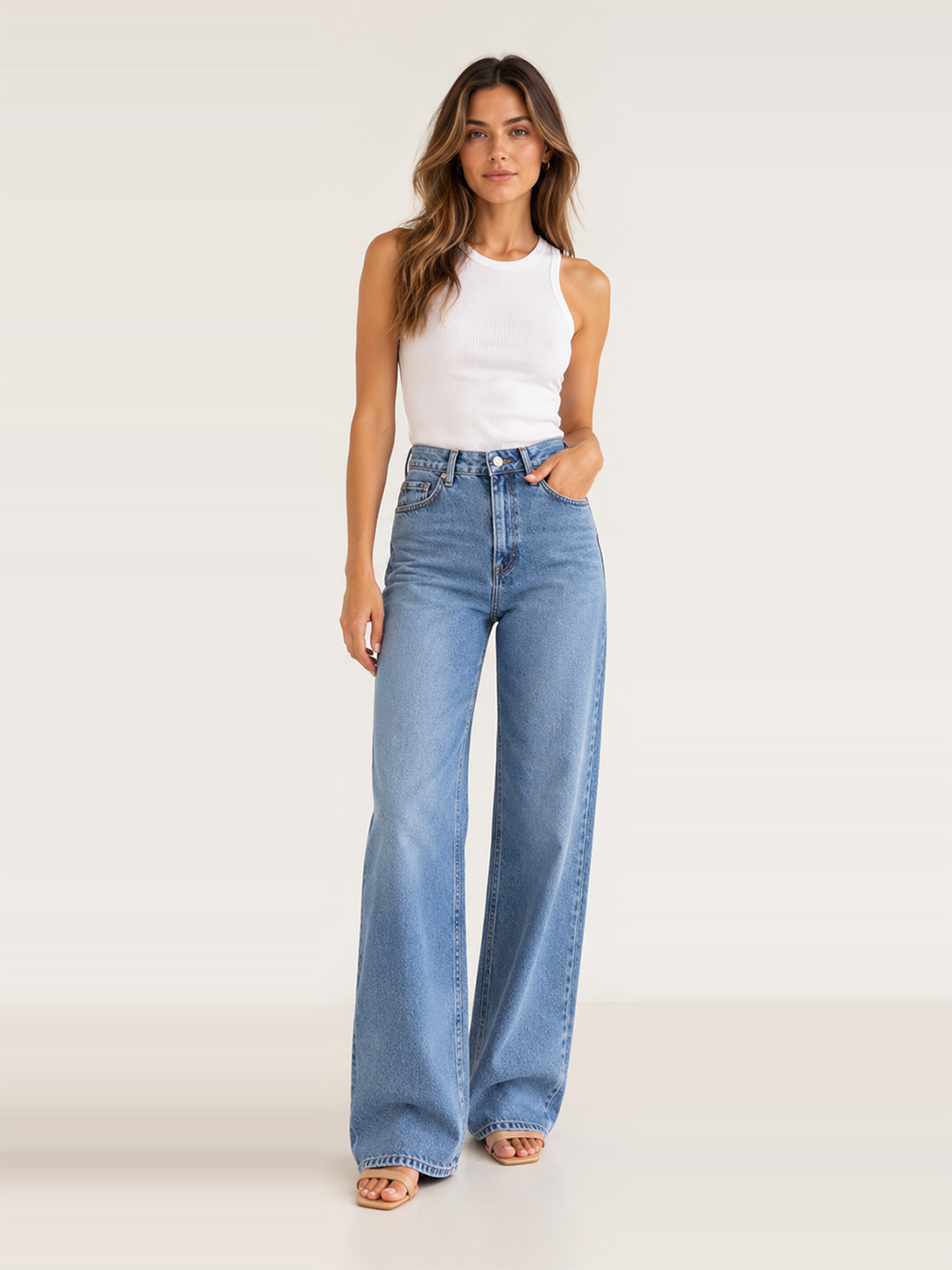 Elia Wide Leg Jean - Blue