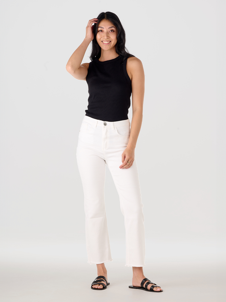 Cassie White Cropped Jean