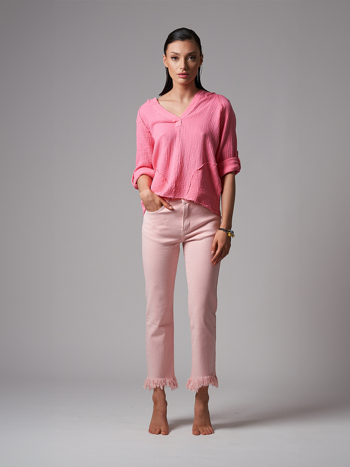 Maggie Pink Cropped Jean