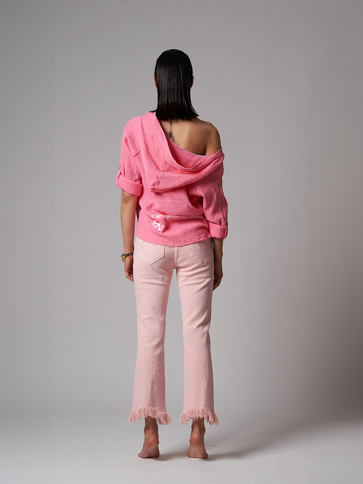 Maggie Pink Cropped Jean