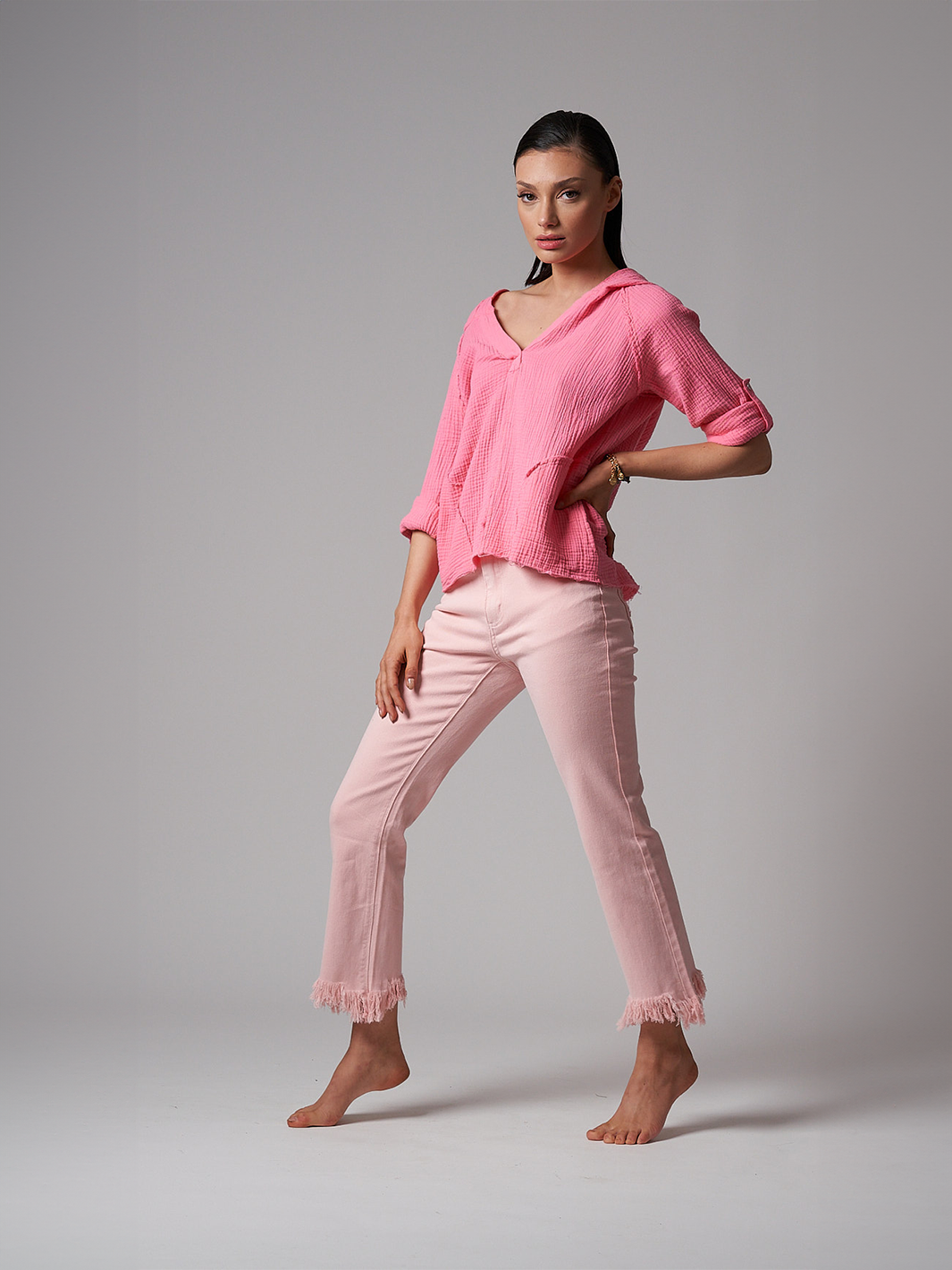 Maggie Pink Cropped Jean