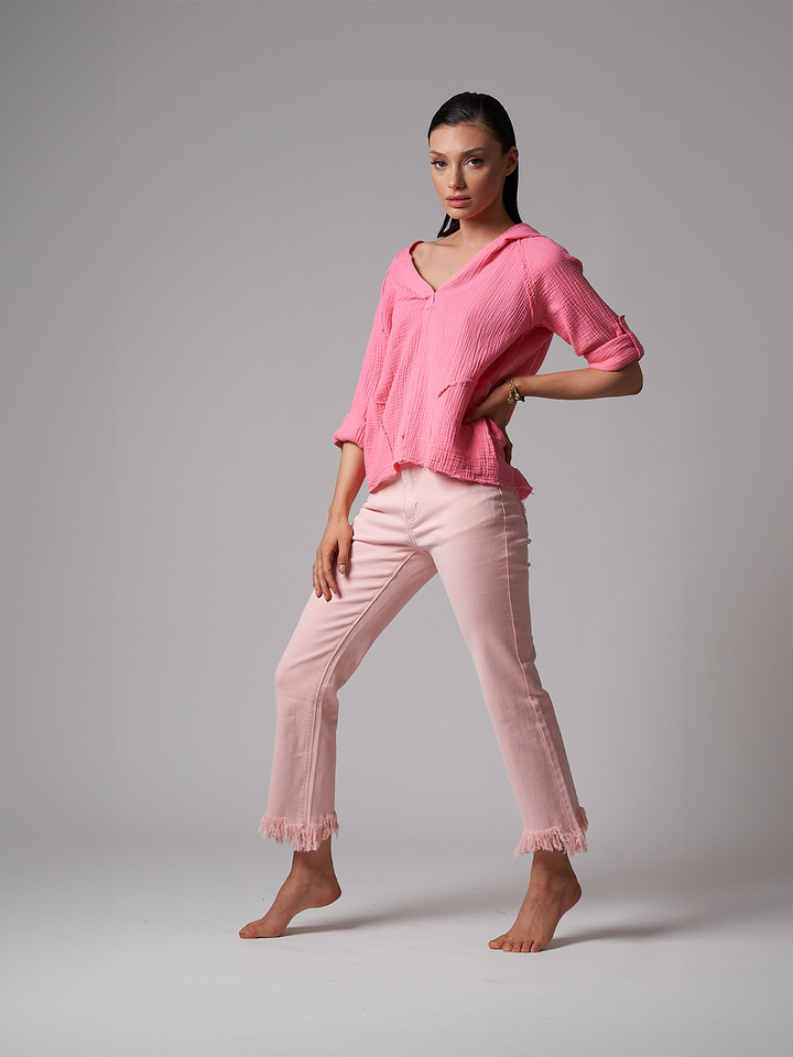 Maggie Pink Cropped Jean