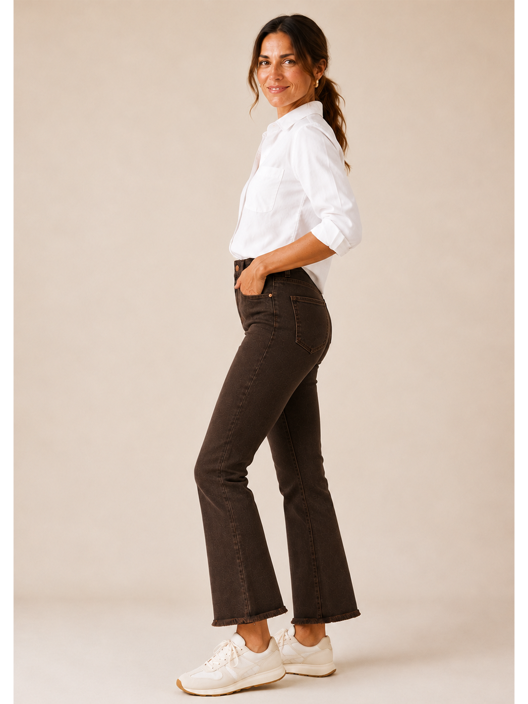 Mila Mini Flare Jean - Espresso