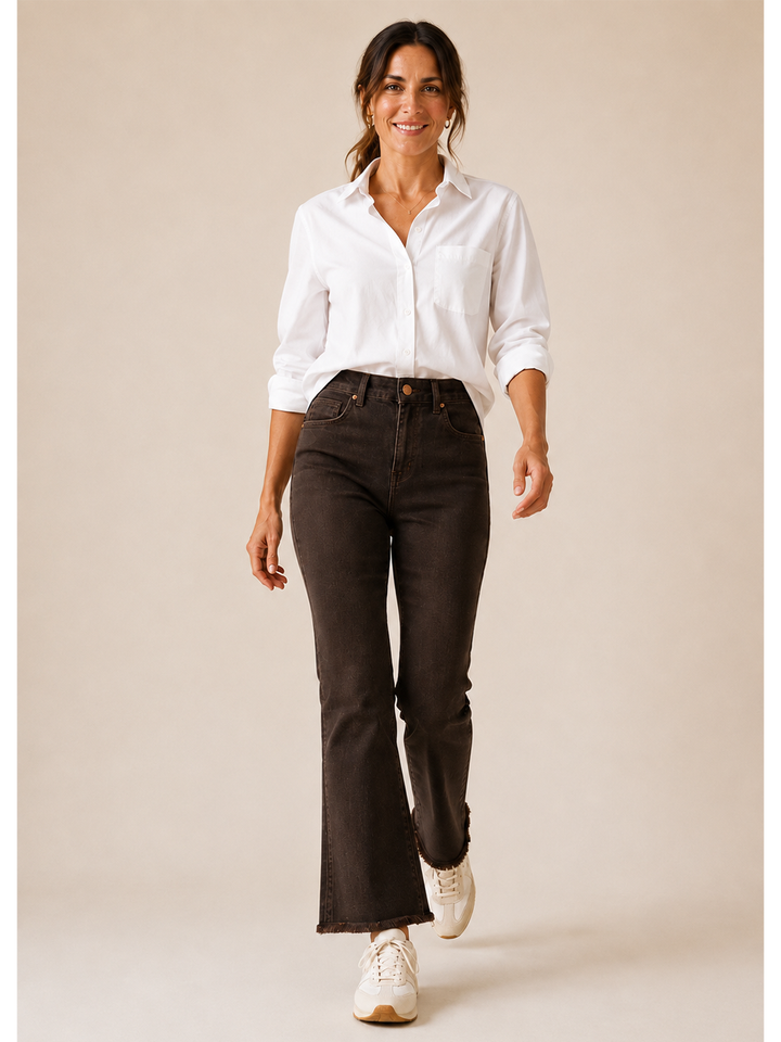 Mila Mini Flare Jean - Espresso