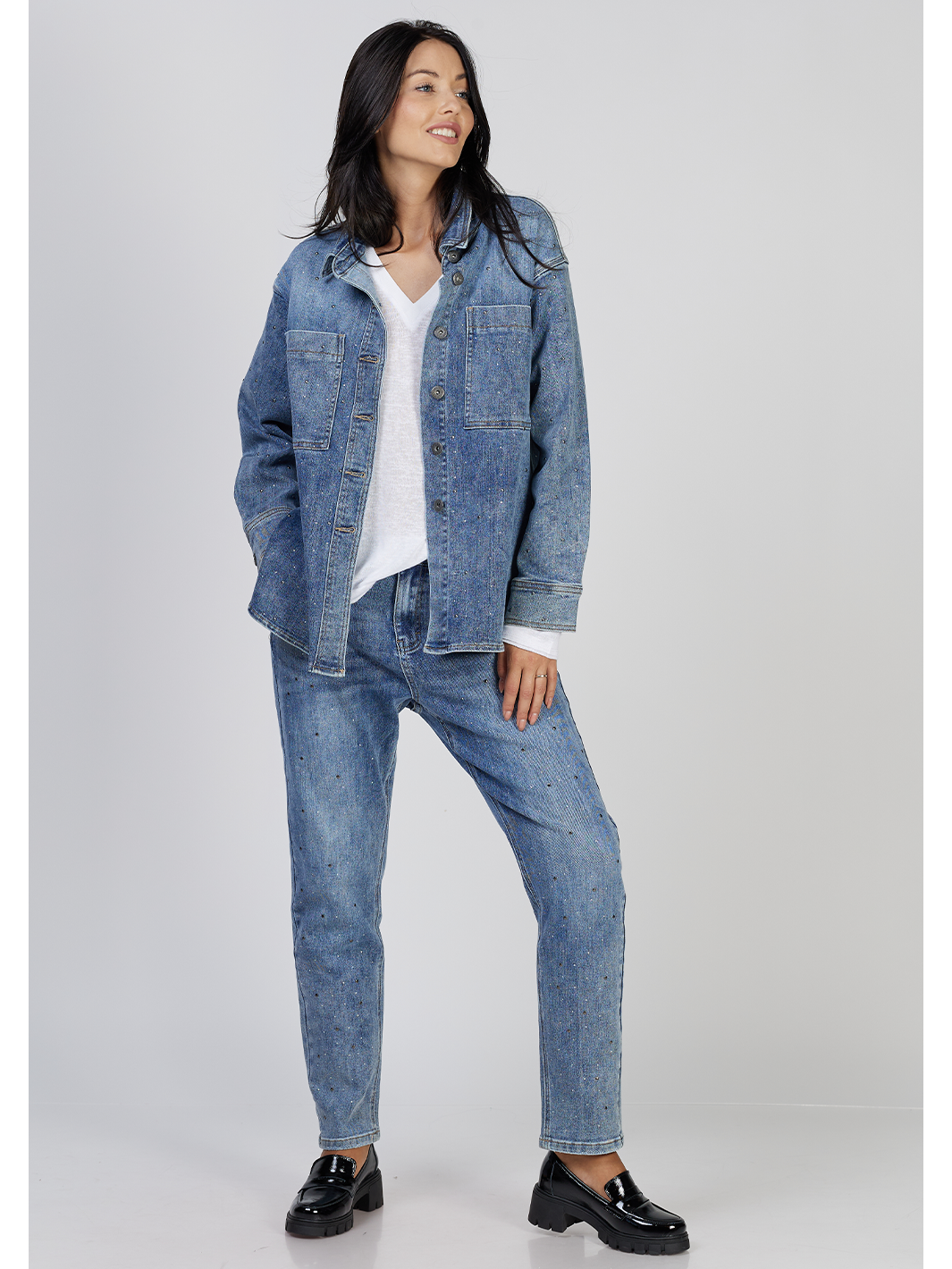 Rosetta M. Blue Denim Shacket