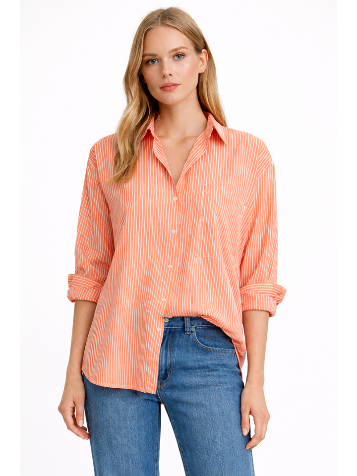 Sienna Stripe Shirt – Apricot