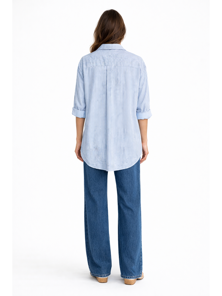 Sienna Stripe Shirt – Light Blue