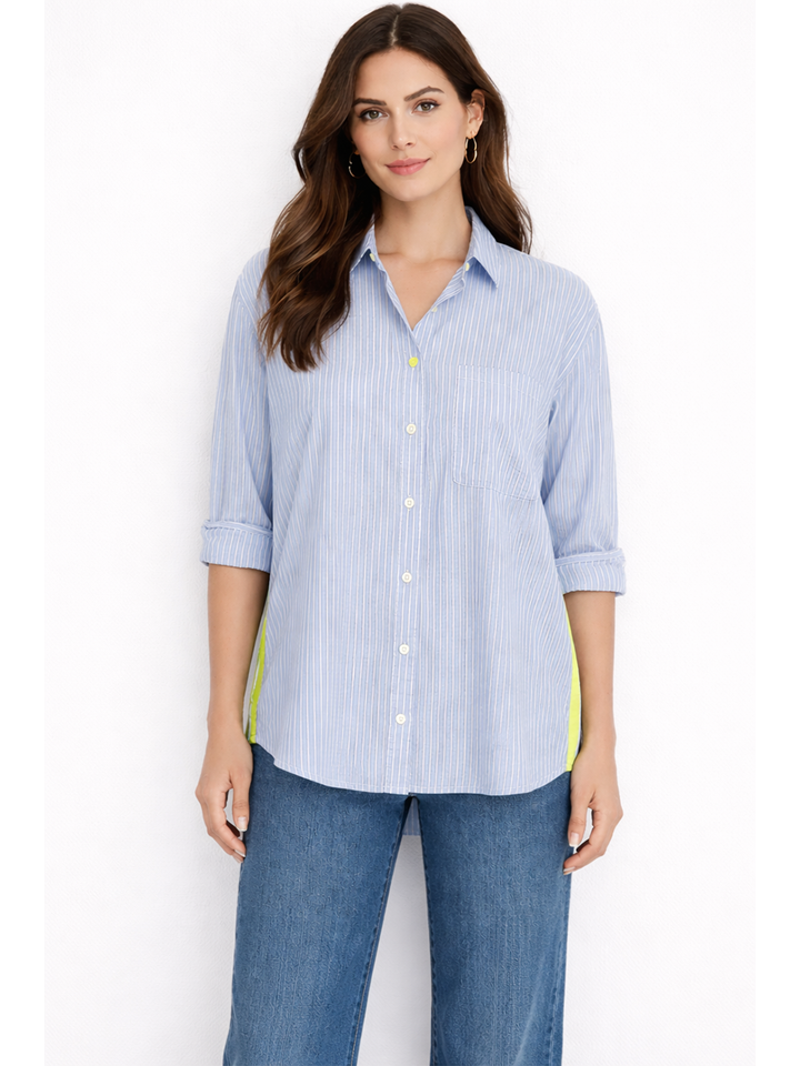 Sienna Stripe Shirt – Light Blue