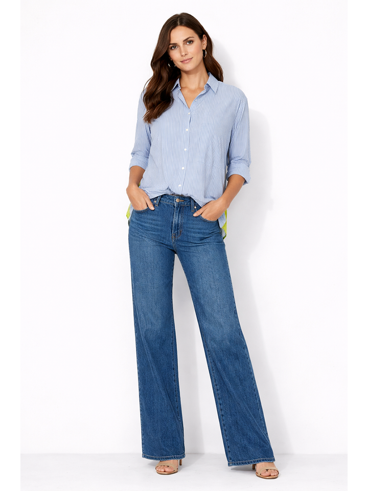 Sienna Stripe Shirt – Light Blue