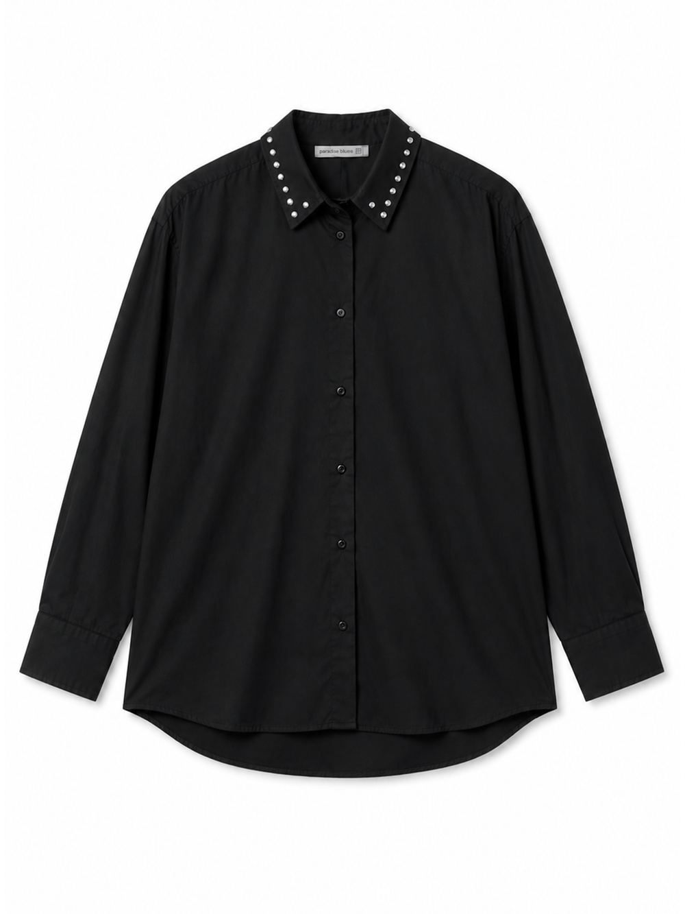 Sloane Shirt - Black - Front Facing Flatlay | Bianco Jeans
