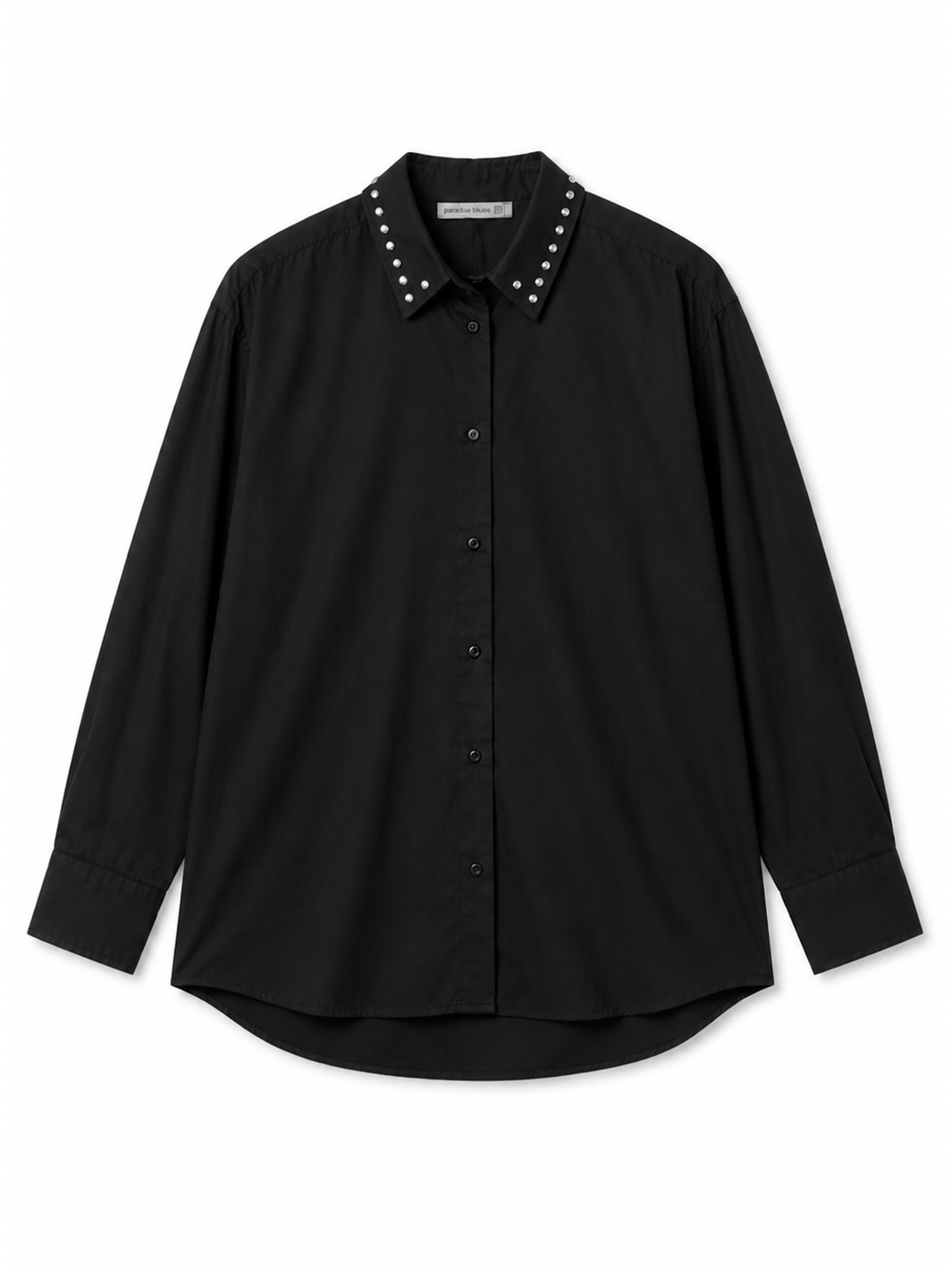 Sloane Shirt - Black - Front Facing Flatlay | Bianco Jeans