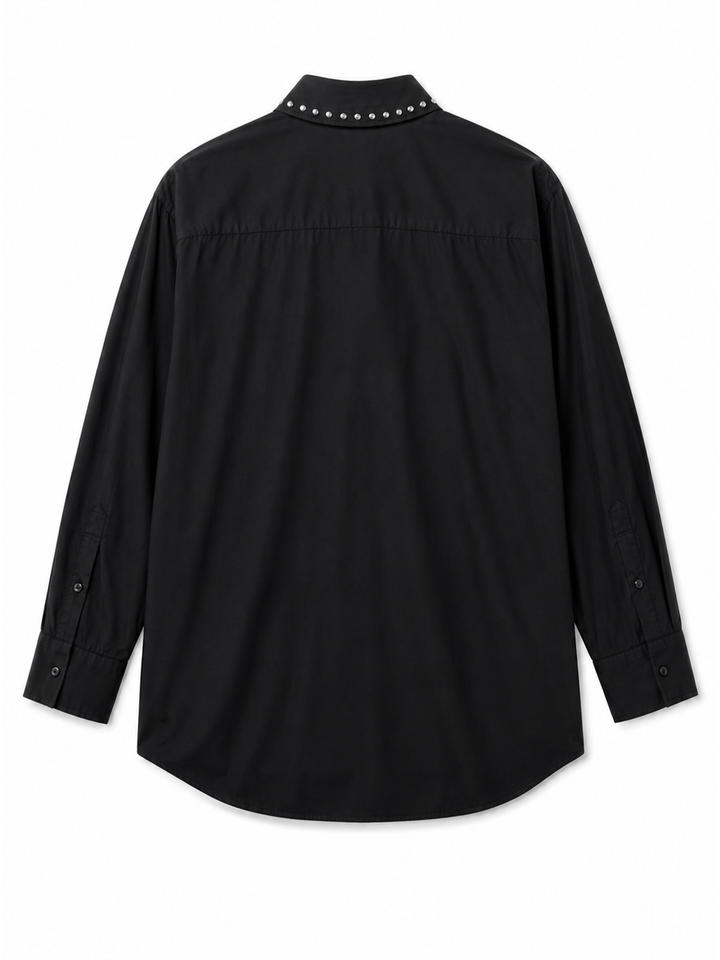 Sloane Shirt - Black - Back Facing Flatlay | Bianco Jeans