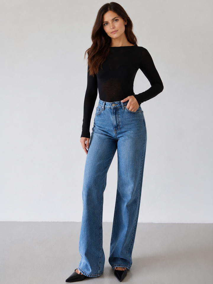 Elia Wide Leg Jean - Blue