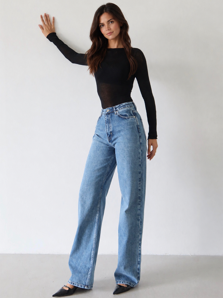 Elia Wide Leg Jean - Blue