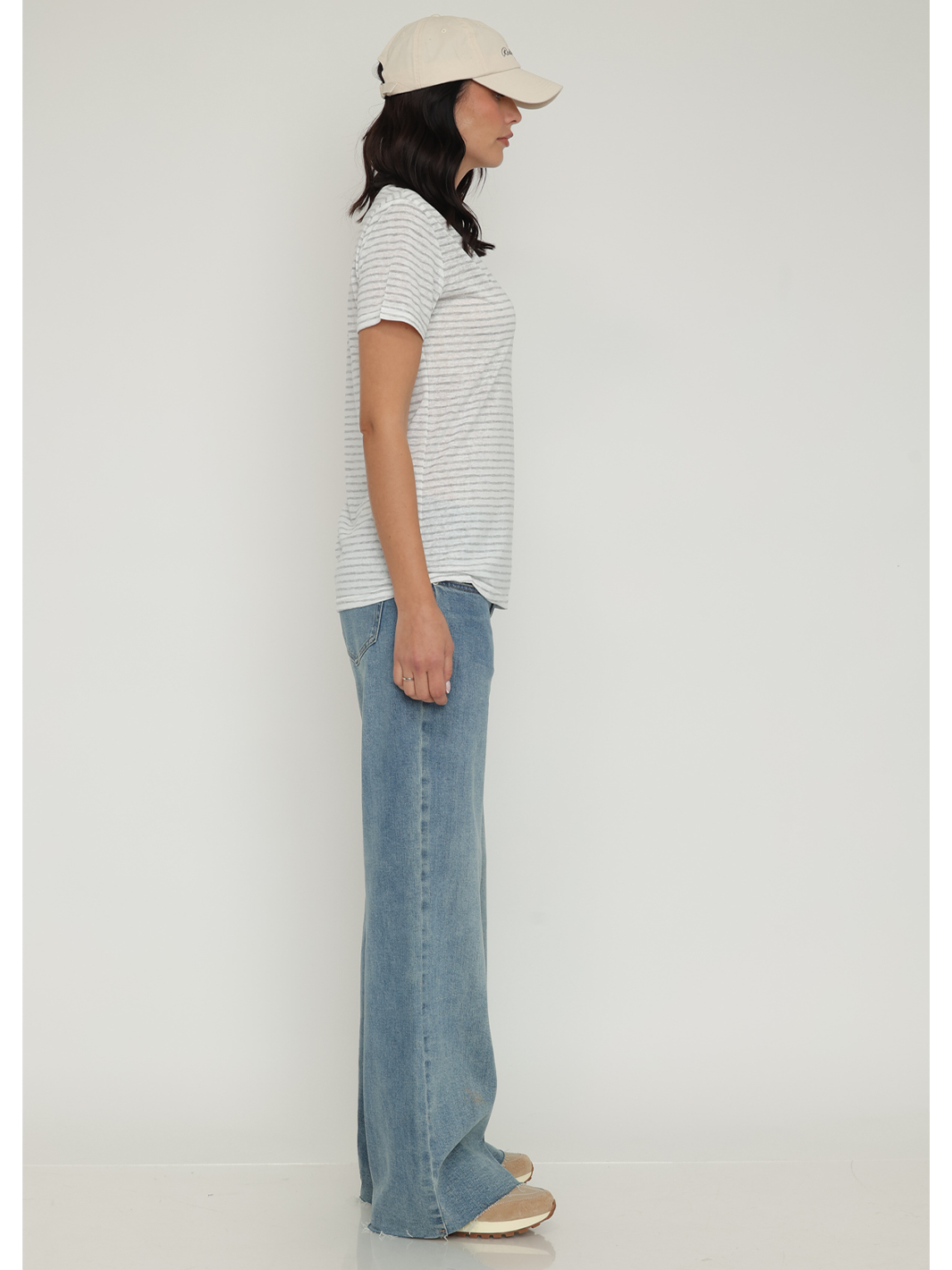 Audrina Mid Blue Wide Leg Jean