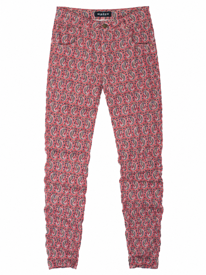 Peach Blossom Boyfriend Pant — front facing flatlay | Bianco Jeans