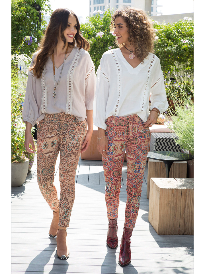 Peach Blossom Pant- Caramel Weave
