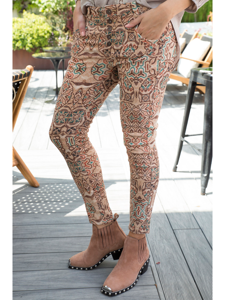 Peach Blossom Pant- Caramel Weave