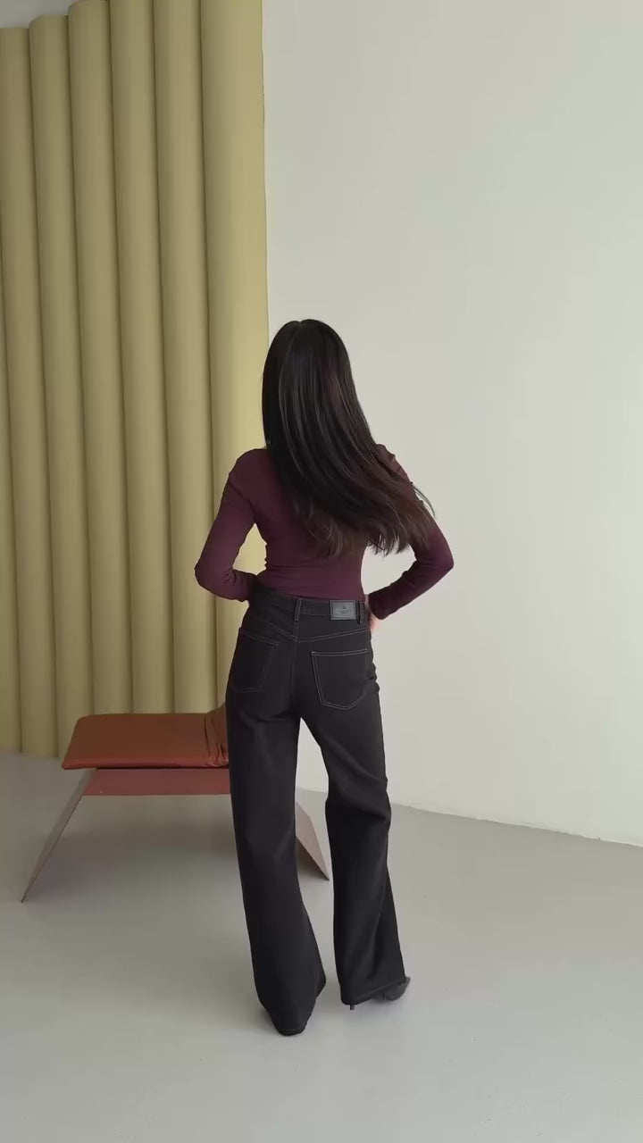 Elia Wide Leg Jean - Black