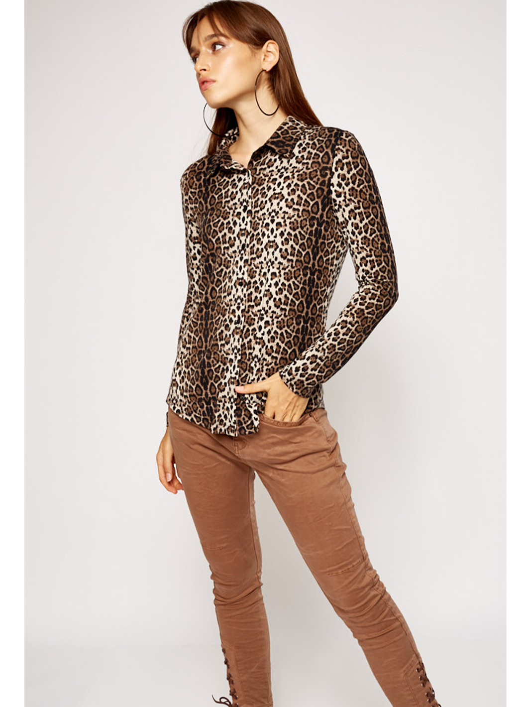 Rosario Chocolate Riding Pant — close up front detail — Bianco Jeans