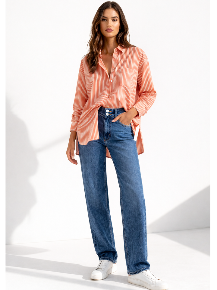 Sienna Stripe Shirt – Apricot