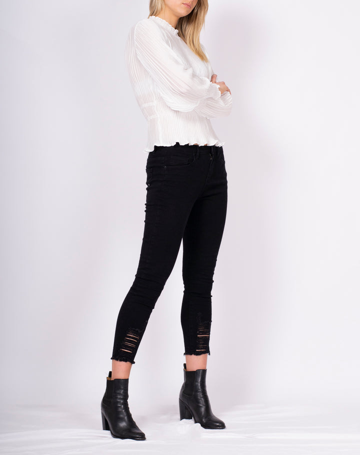Marsanne Black Distressed Boyfriend Jean