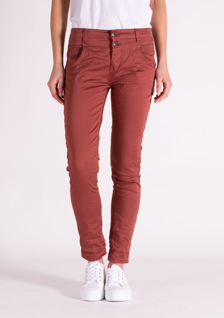 Blake Cherry Mahogany Slim Boyfriend Pant