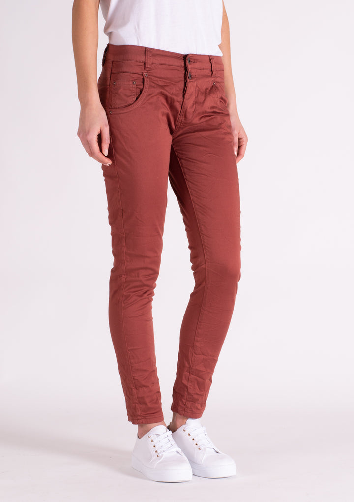 Blake Cherry Mahogany Slim Boyfriend Pant