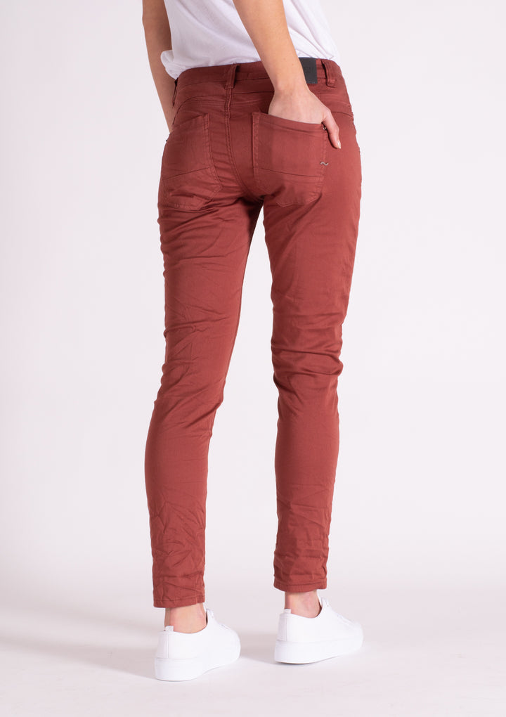 Blake Cherry Mahogany Slim Boyfriend Pant