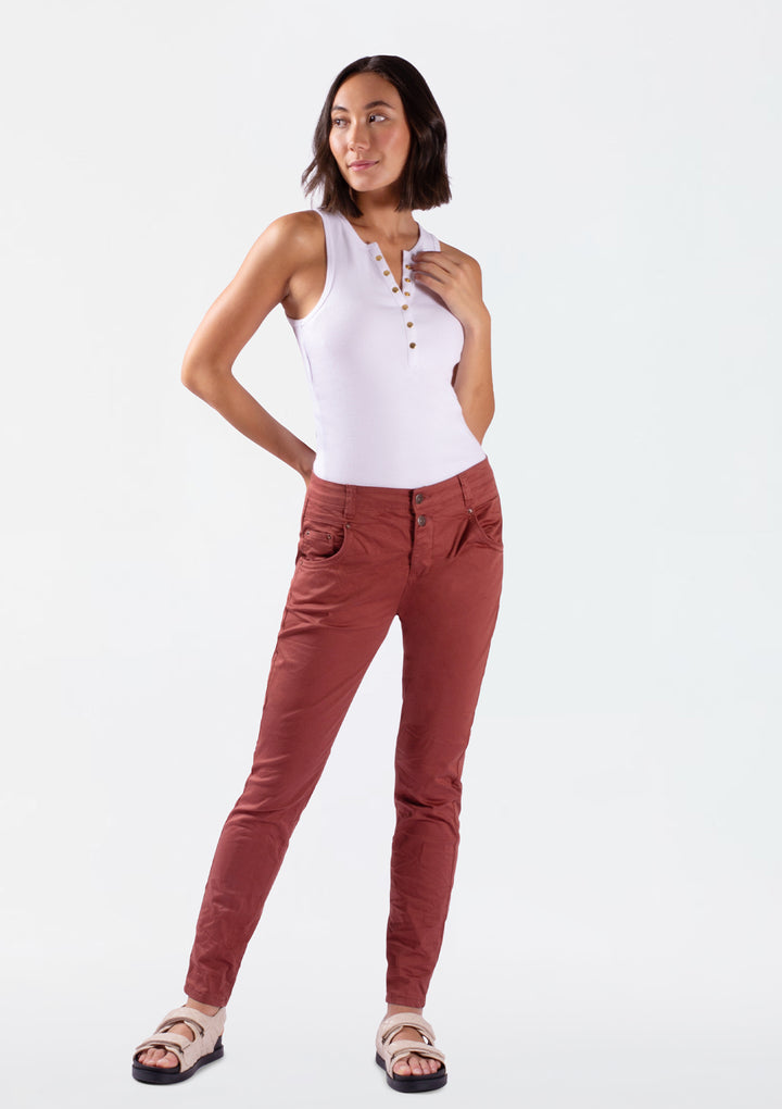 Blake Cherry Mahogany Slim Boyfriend Pant